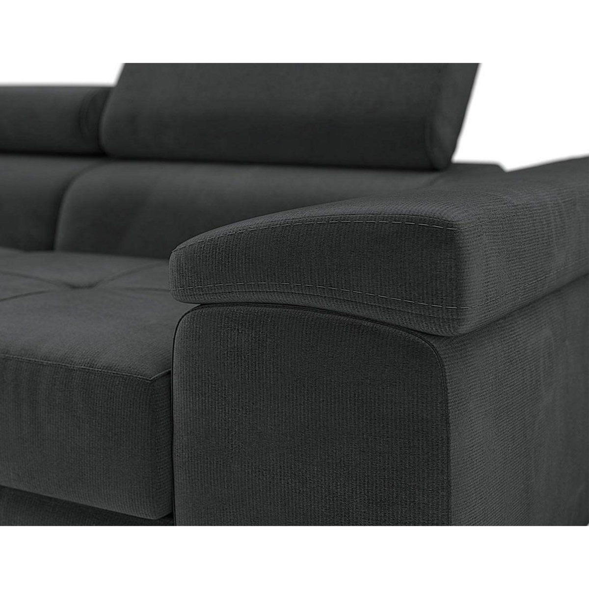 BEST MOBILIER Pablo - canapé droit 2 places avec têtières ajustables - en velours