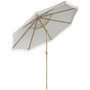 Voir la diapositive 5 : OUTSUNNY Parasol octogonal inclinable Ø 2,65 x 2,44H m mât baleine métal aspect bois polyester haute densité 180 g/m² blanc