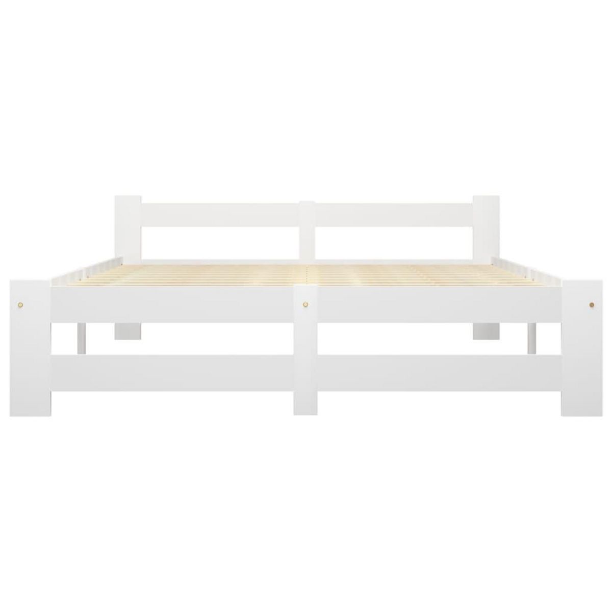 VIDAXL Cadre de lit sans matelas blanc bois massif de pin 180x200 cm