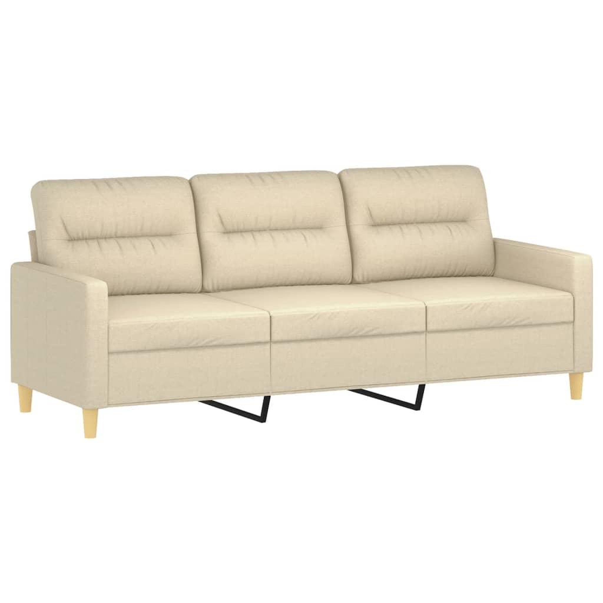 Voir la diapositive 4 : VIDAXL Ensemble de canapes 3 pcs avec coussins creme tissu