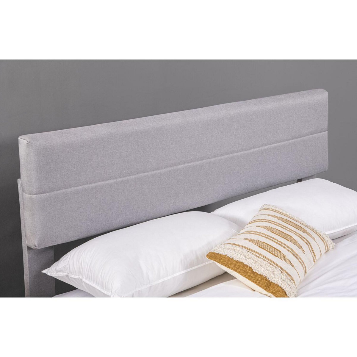 CONCEPT USINE Lit design 160x200 gris LINCOLN