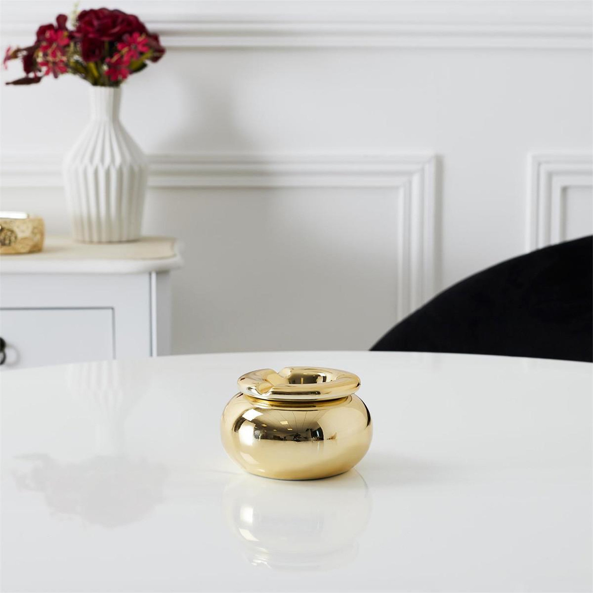 Voir la diapositive 5 : The Home Deco Factory Cendrier Marocain Déco  Royal  10cm Or