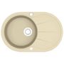 Voir la diapositive 2 : VIDAXL Evier de cuisine Granit Seul lavabo Ovale Beige