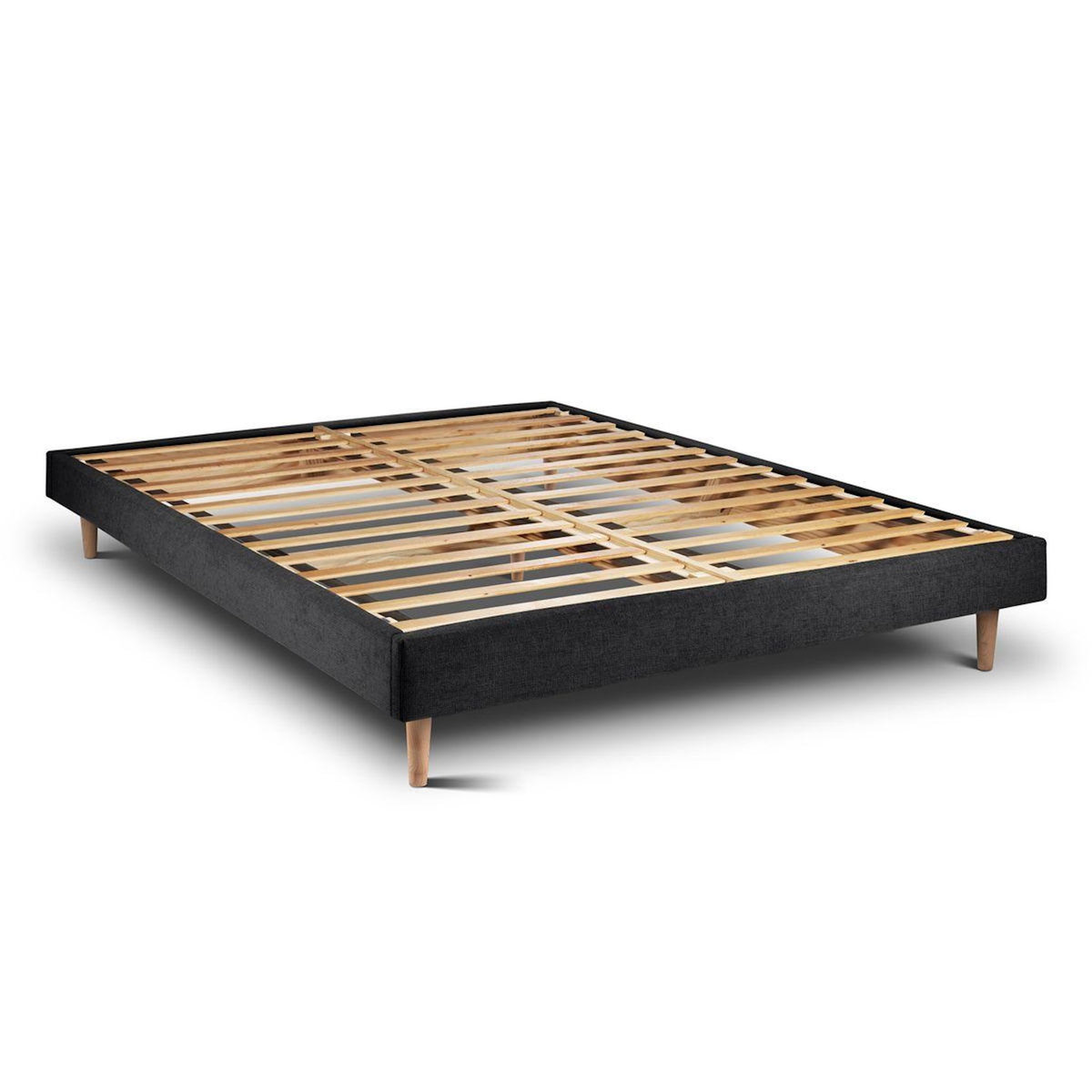 Sommeil de Plomb Lit avec tête de lit lignes tissu et sommier kit - Hauteur totale : 29cm