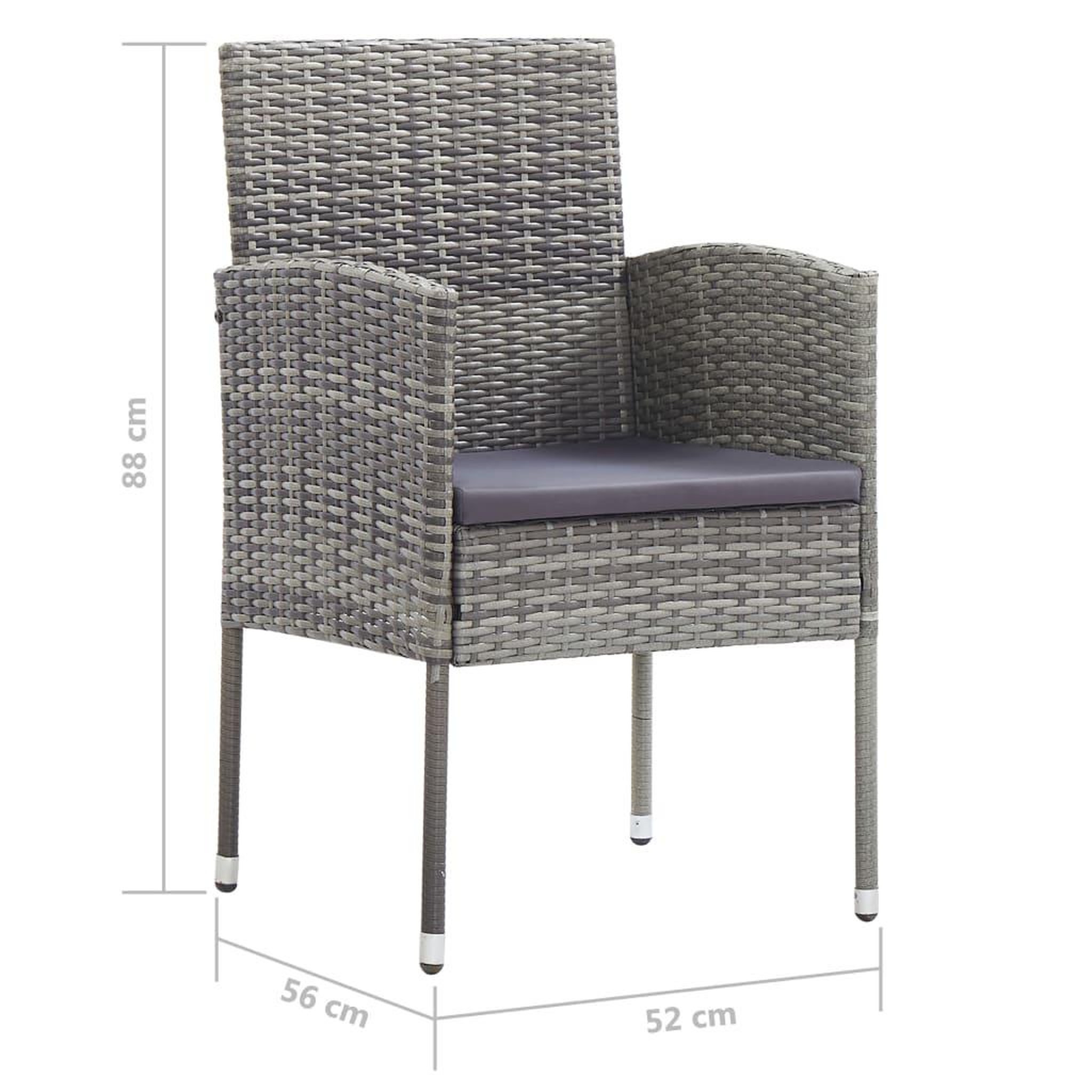 Voir la diapositive 6 : VIDAXL Ensemble a manger de jardin 3 pcs Gris