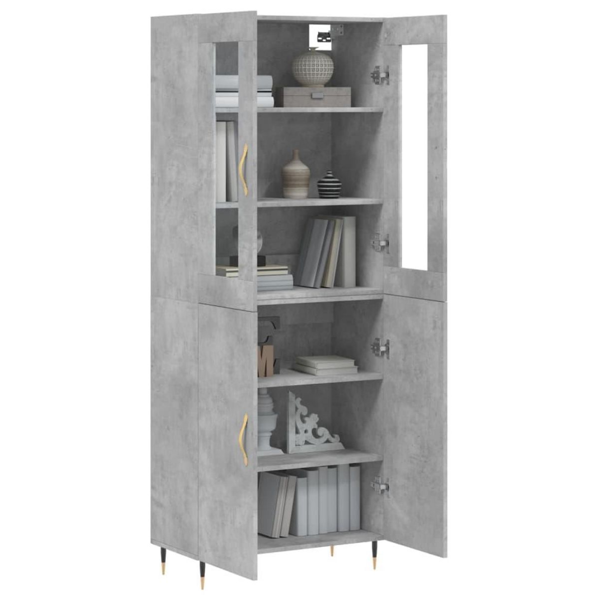 VIDAXL Buffet haut Gris beton 69,5x34x180 cm Bois d'ingenierie