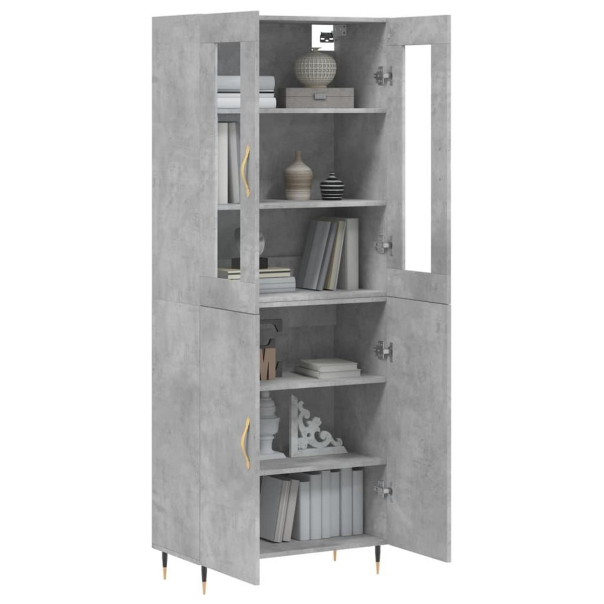 VIDAXL Buffet haut Gris beton 69,5x34x180 cm Bois d'ingenierie