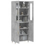 Voir la diapositive 3 : VIDAXL Buffet haut Gris beton 69,5x34x180 cm Bois d'ingenierie