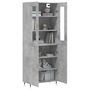 Voir la diapositive 3 : VIDAXL Buffet haut Gris beton 69,5x34x180 cm Bois d'ingenierie