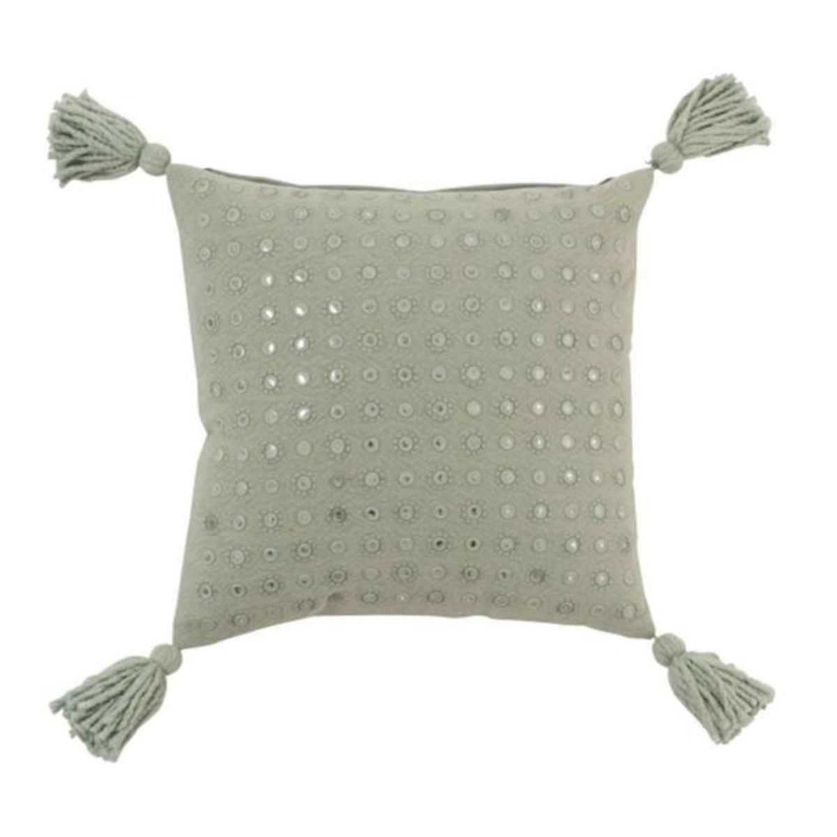 Paris Prix Coussin Déco à Pompons  Mind  45x45cm Menthe