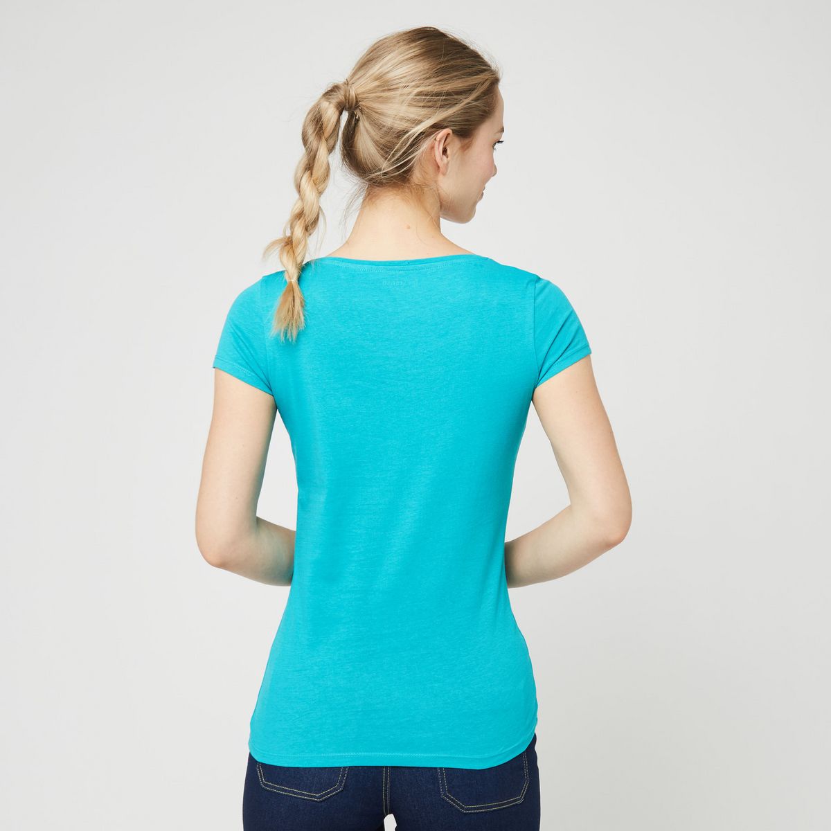 INEXTENSO T-shirt manche courte turquoise uni femme