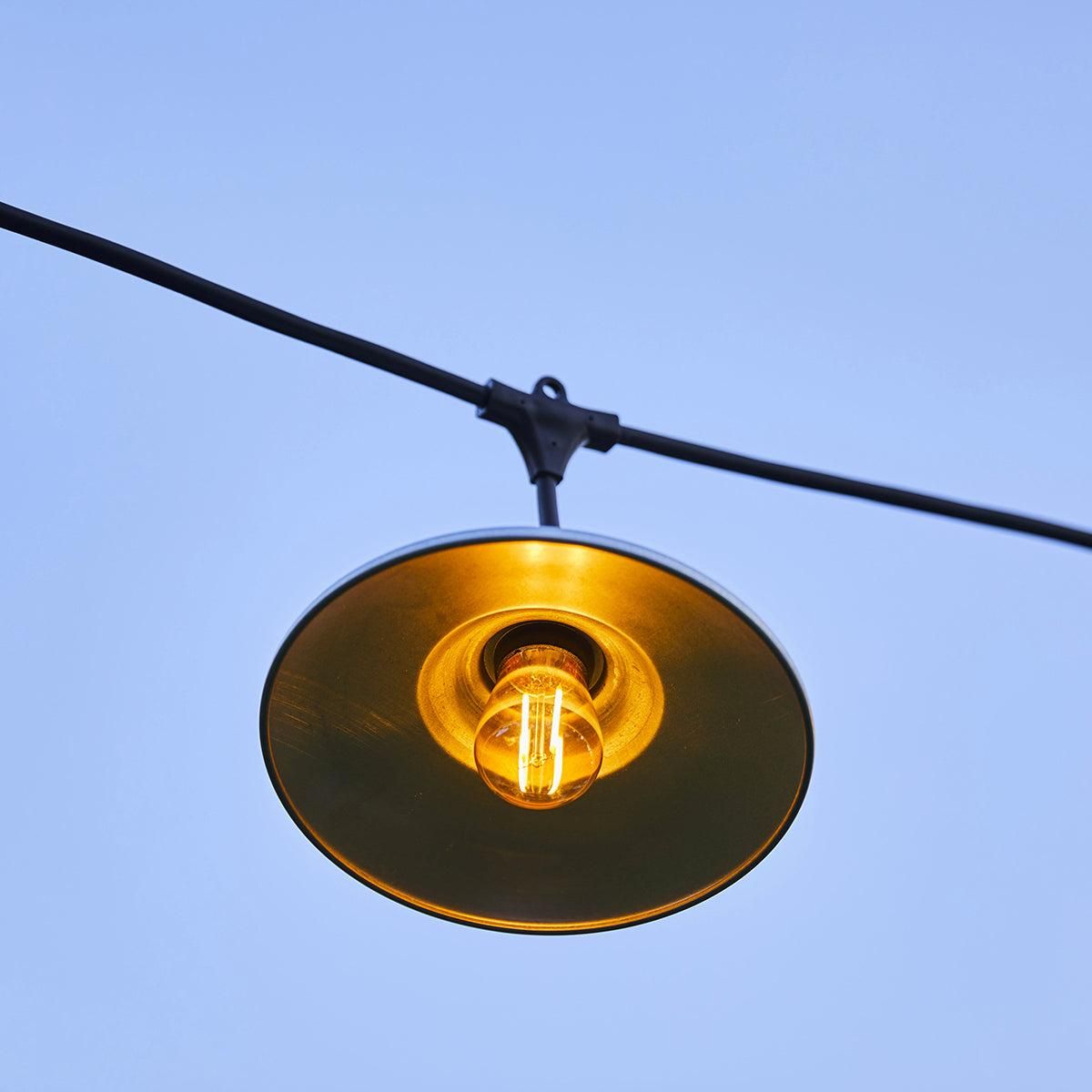 Lumisky Guirlande chapeau acier BOWL GALVA Gris Acier 6M 10xE27