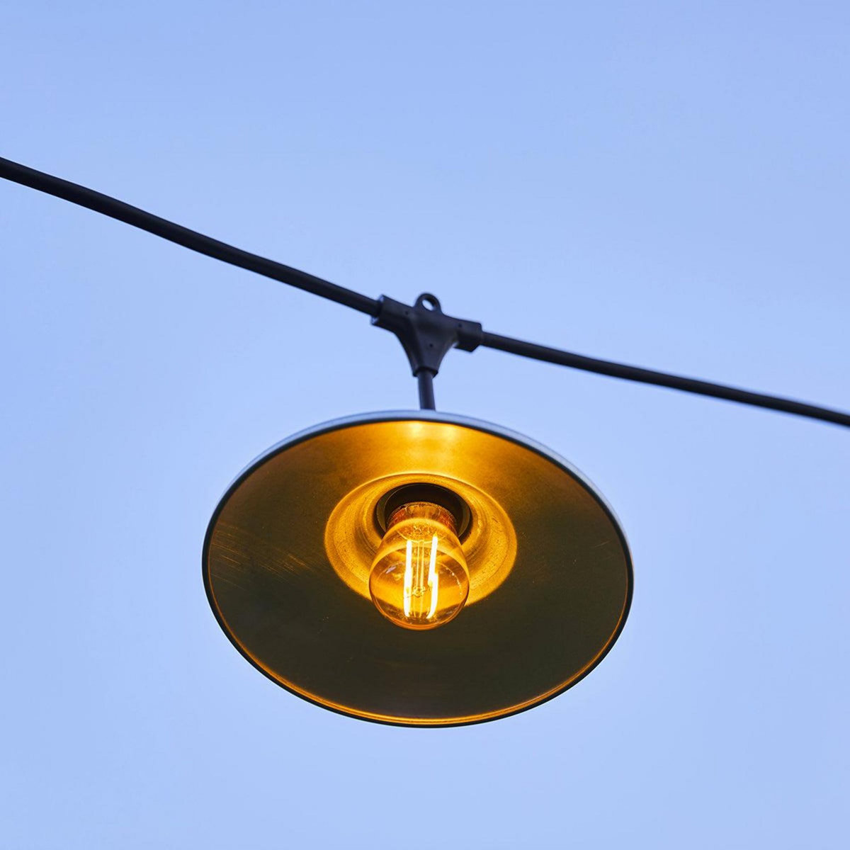 Lumisky Guirlande chapeau acier BOWL Gris Acier 6M 10xE27