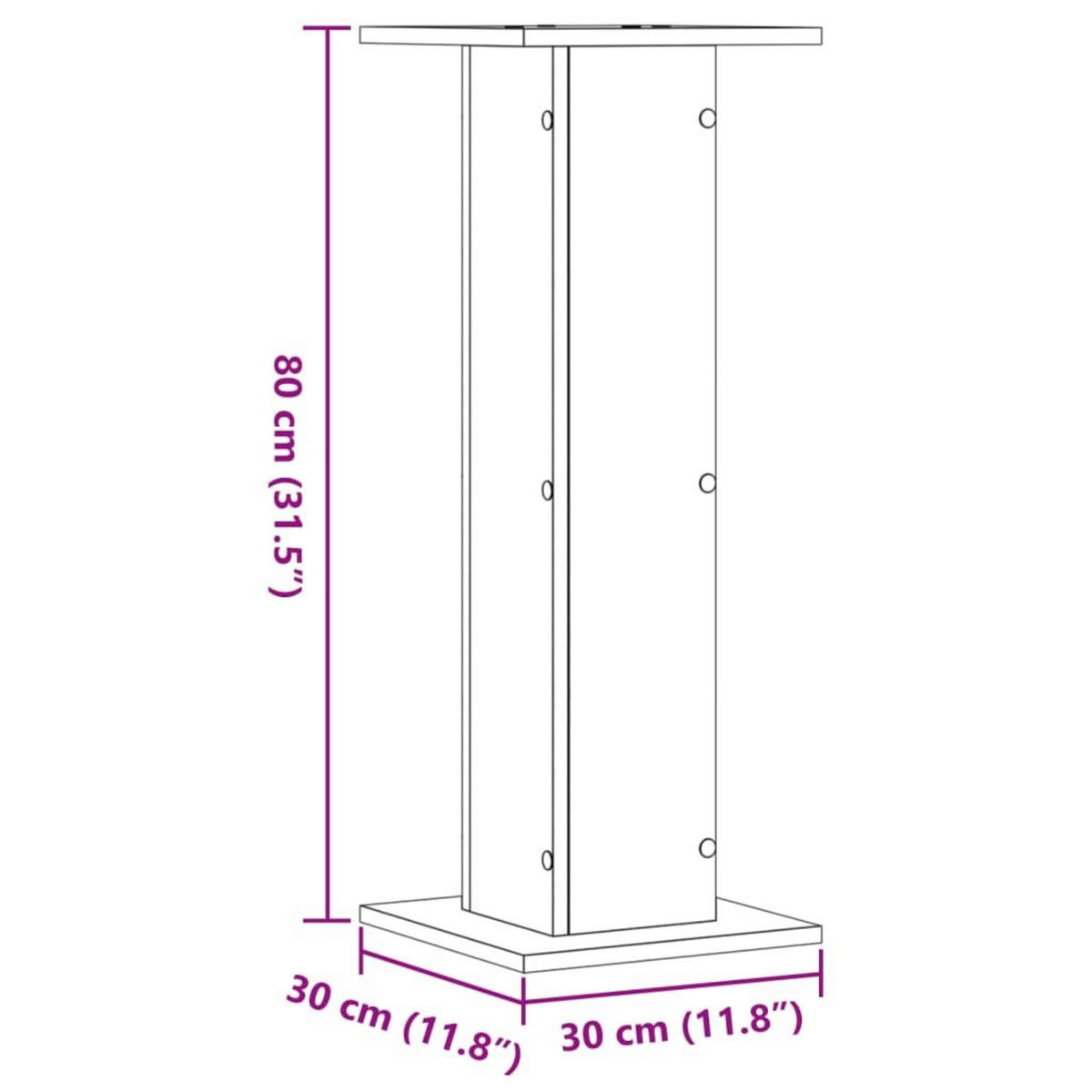 VIDAXL Supports pour plantes 2 pcs gris beton bois d'ingenierie