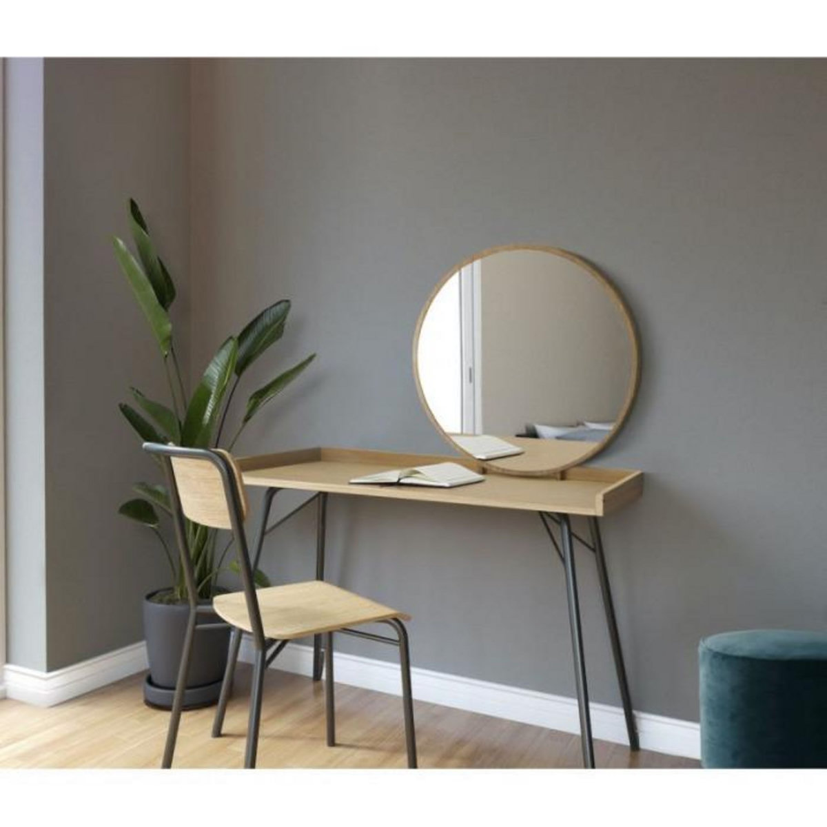 Paris Prix Coiffeuse Design en Bois  Rayburn  115cm Naturel