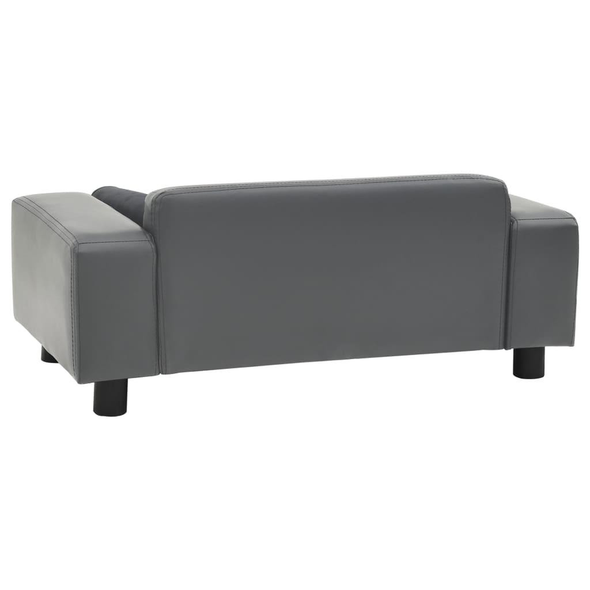 Voir la diapositive 4 : VIDAXL Canape pour chien Gris 81x43x31 cm Peluche et similicuir