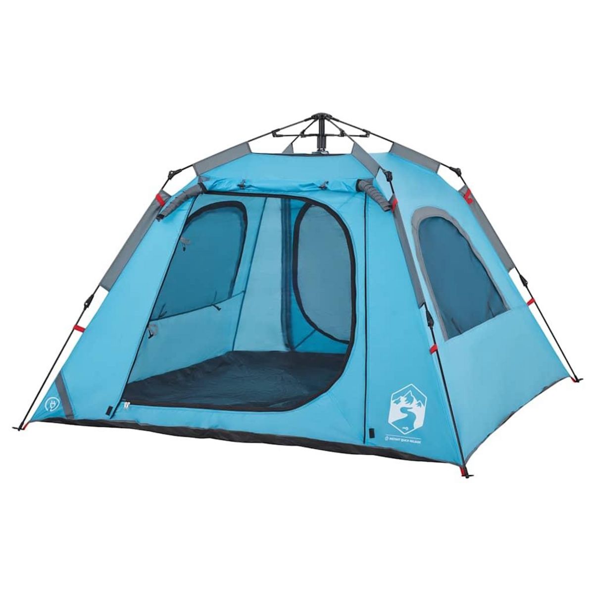 VIDAXL Tente de camping a dome 4 personnes bleu liberation rapide
