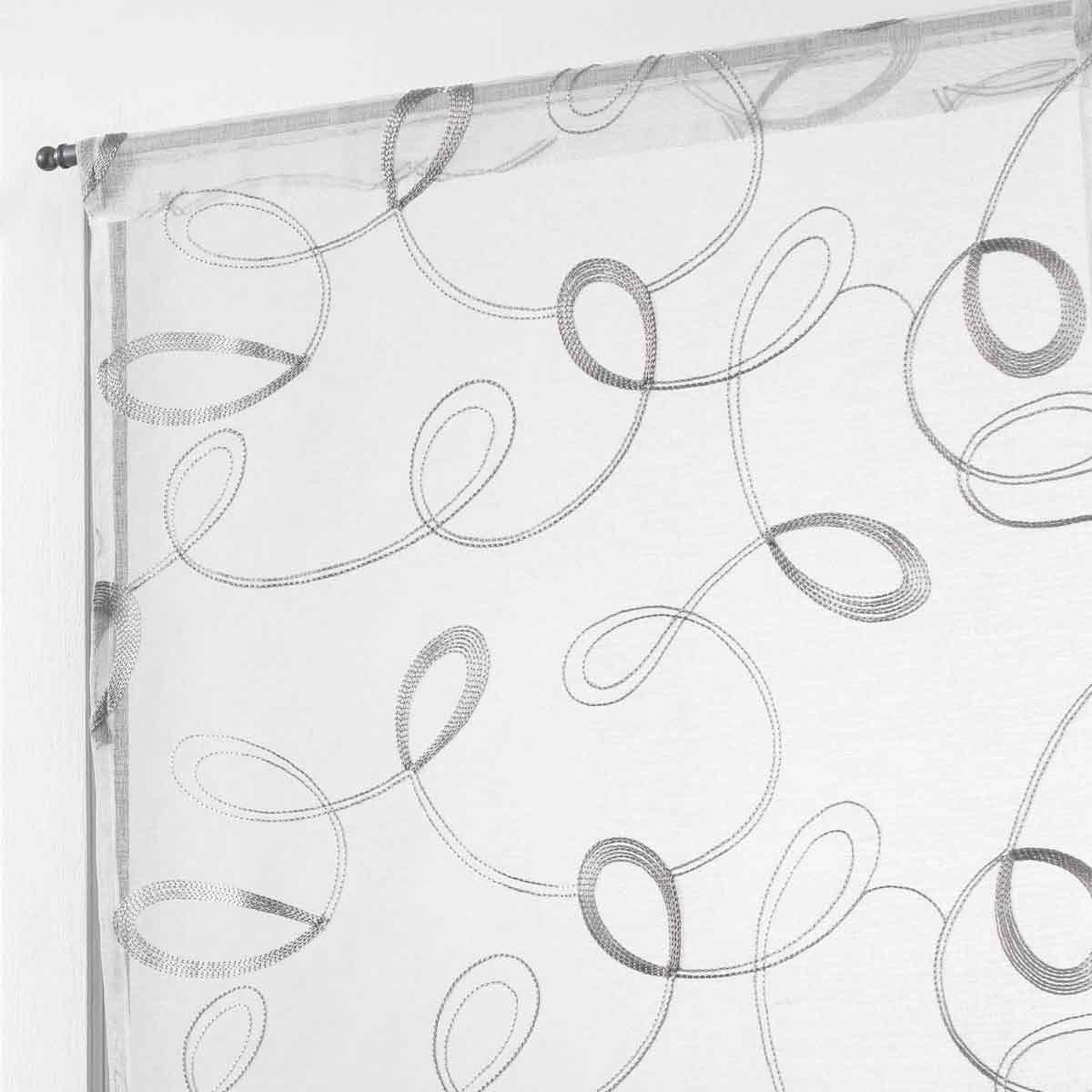 Voir la diapositive 2 : Douceur d'Intérieur Paire de voilages  hoops  60x90cm gris