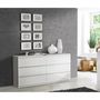 Voir la diapositive 2 : MARKET24 Commode CHELSEA 6 Tiroirs - Couleur blanc mat - L 154 x P 42,2 x H 79,9 cm