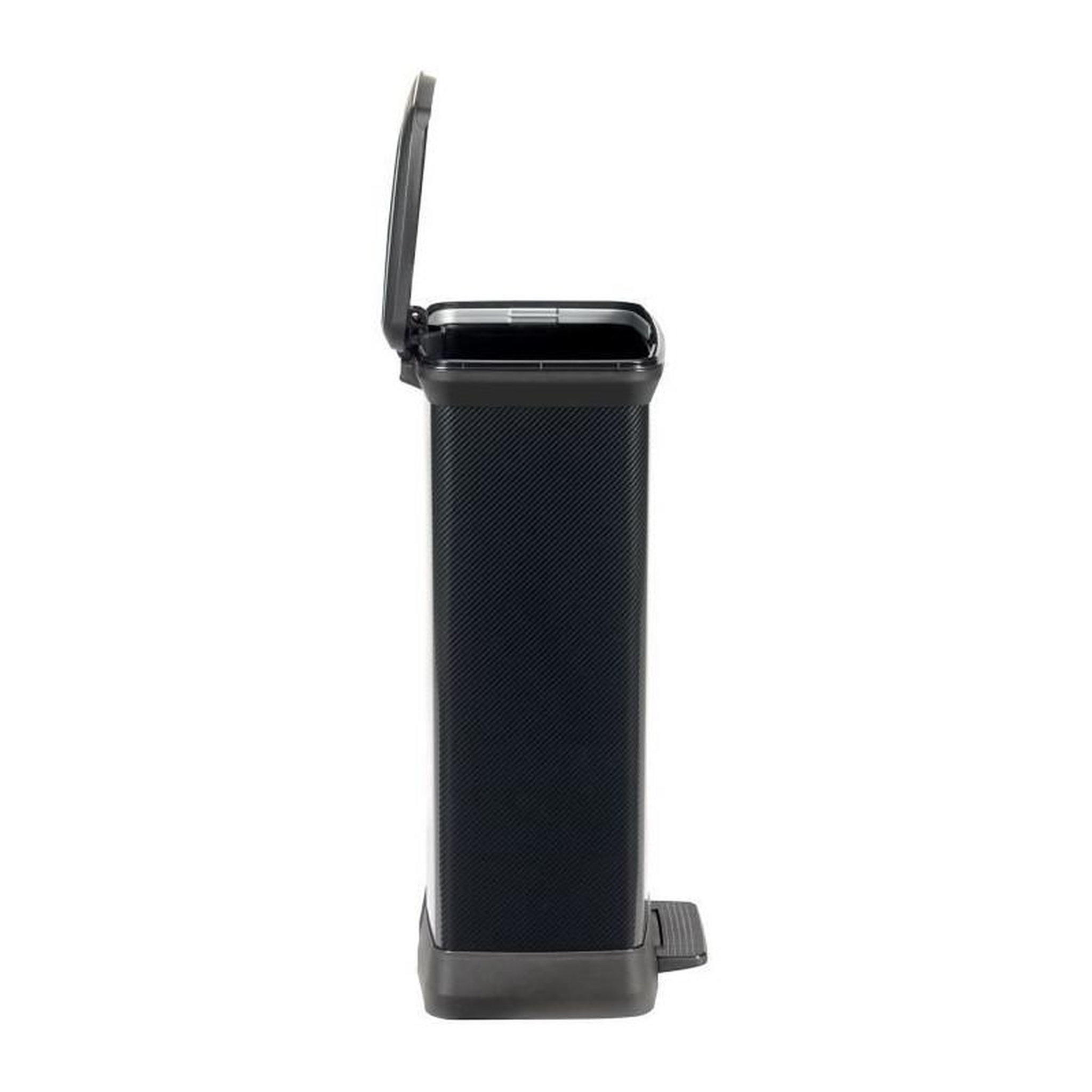 Voir la diapositive 3 : CURVER CURVER Decobin Poubelle a pédale rectangulaire - 50 L - Noir carbone