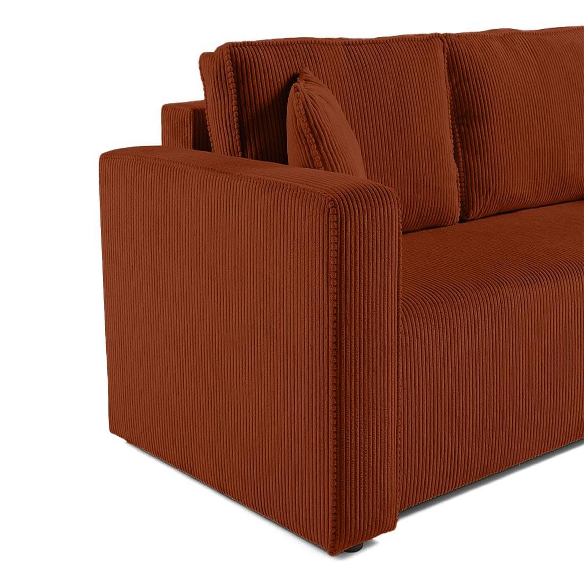 Voir la diapositive 5 : BEST MOBILIER Topaze - canapé droit 2 places - en velours côtelé