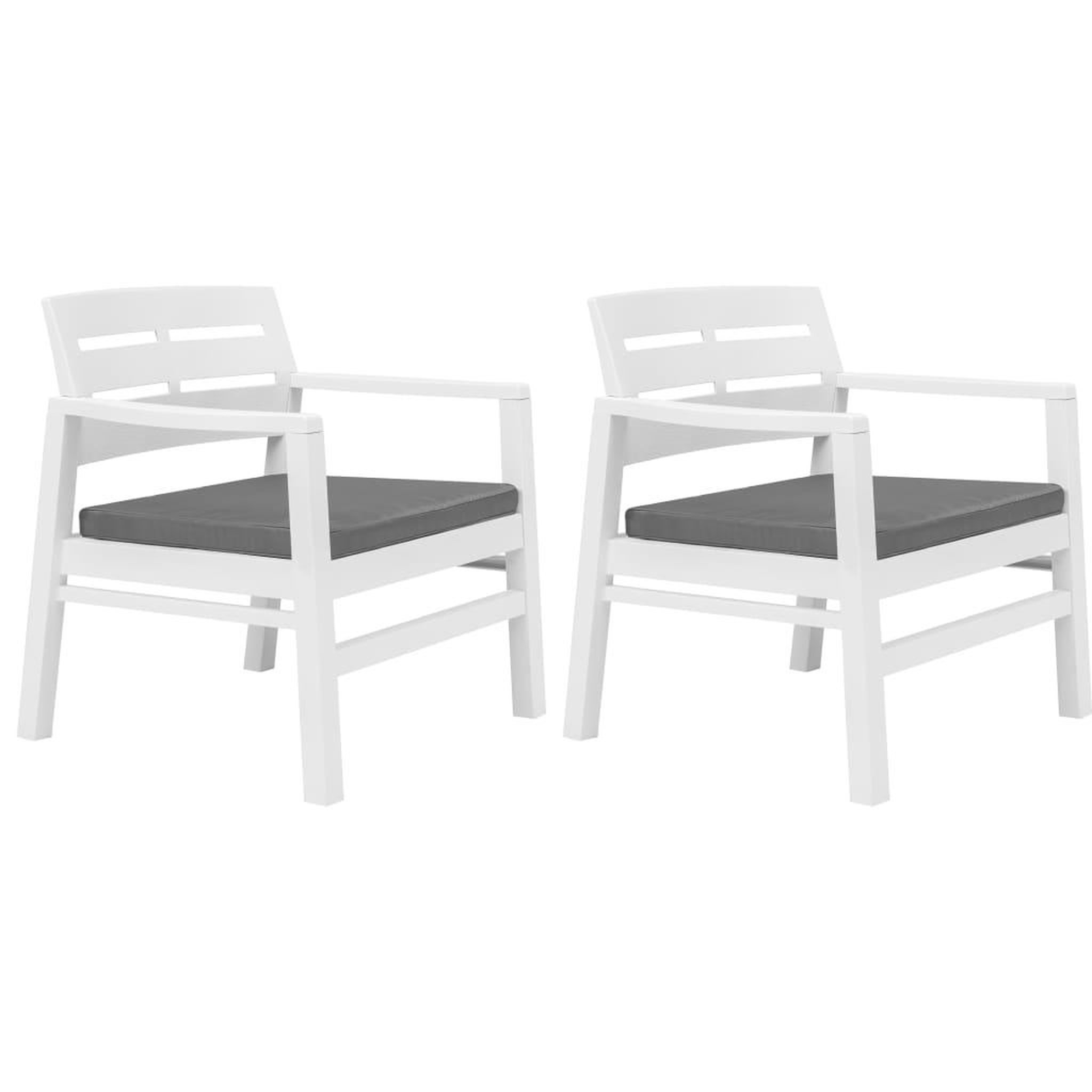 Voir la diapositive 2 : VIDAXL Salon de jardin 3 pcs Plastique Blanc