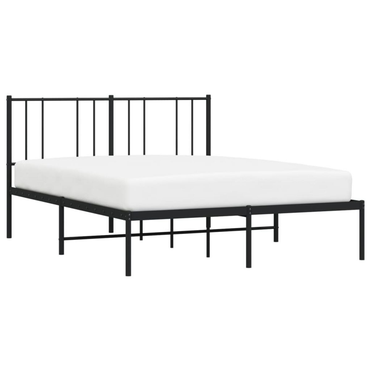 VIDAXL Cadre de lit metal sans matelas avec tete de lit noir 140x200cm