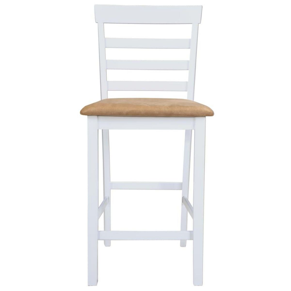 VIDAXL Set table et 4 chaises de bar en bois coloris blanc