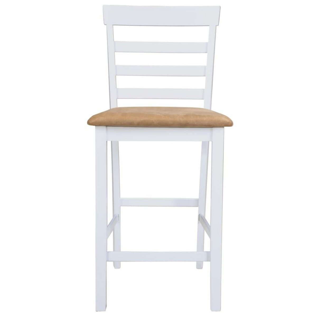 VIDAXL Set table et 4 chaises de bar en bois coloris blanc
