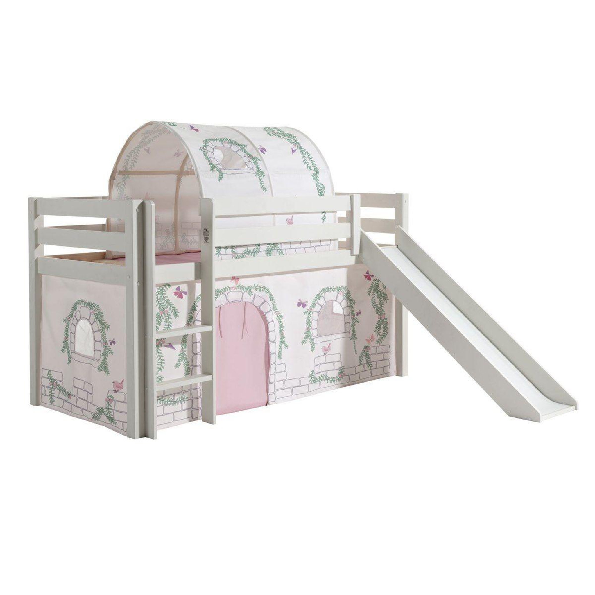 Paris Prix Pack - lit enfant toboggan, tente & tunnel  pino birdy  blanc
