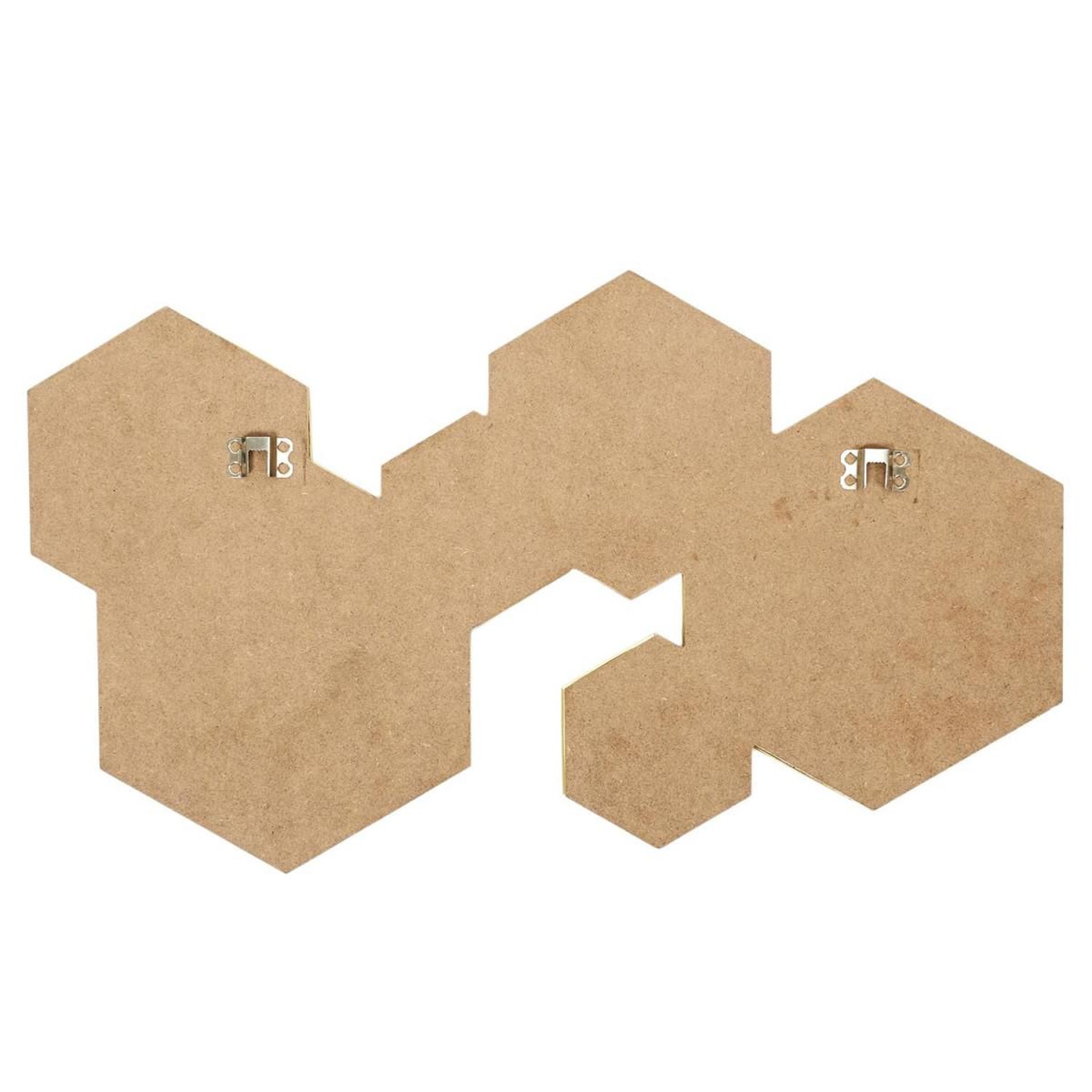 Voir la diapositive 2 : The Home Deco Factory Lot de 6 Miroirs Muraux  Hexagonal  57cm Or