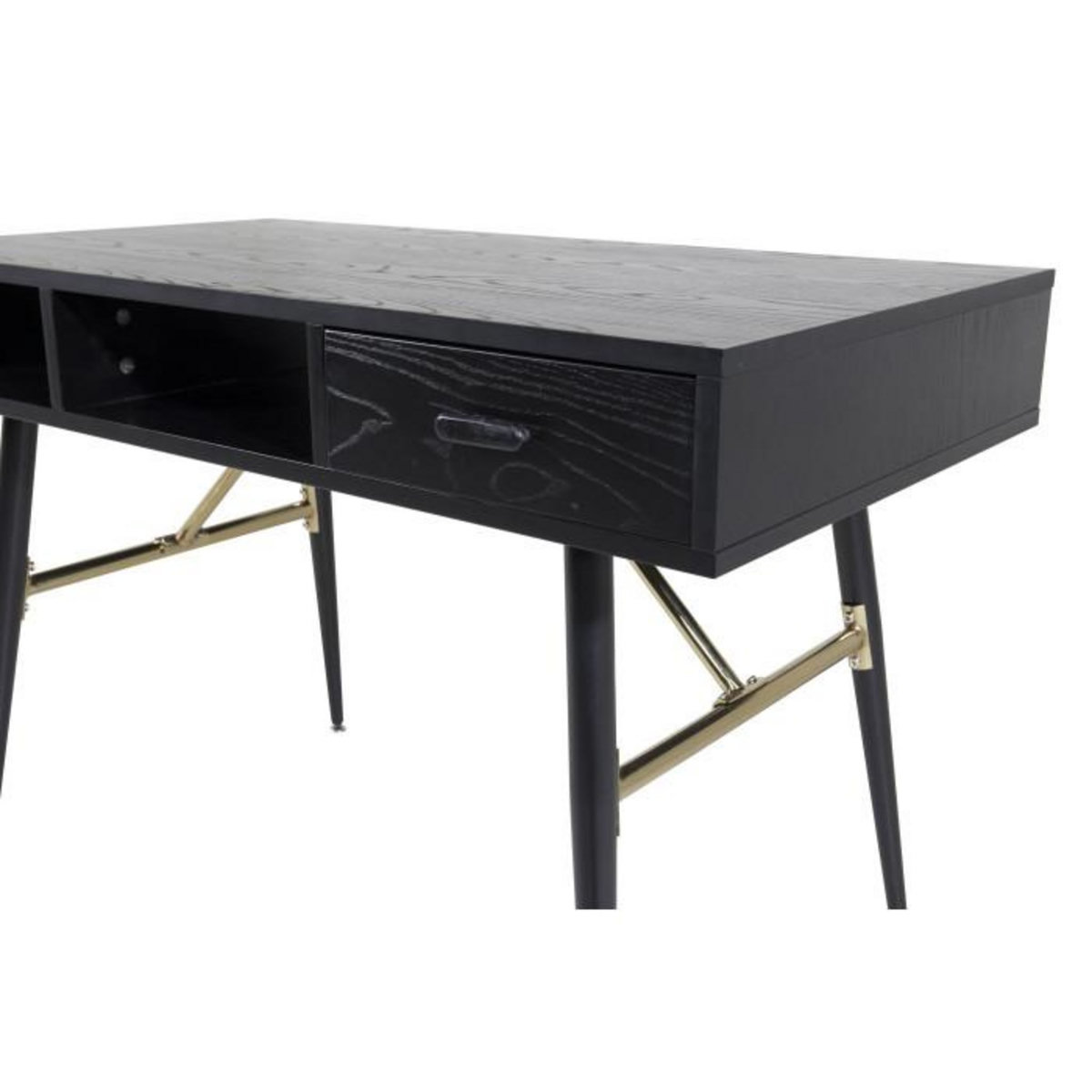 Paris Prix Bureau Design Avec Tiroir  Gold  110cm Noir
