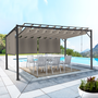 Voir la diapositive 2 : ID MARKET Pergola édition luxe lames orientables 3x4 M et 4 stores taupe