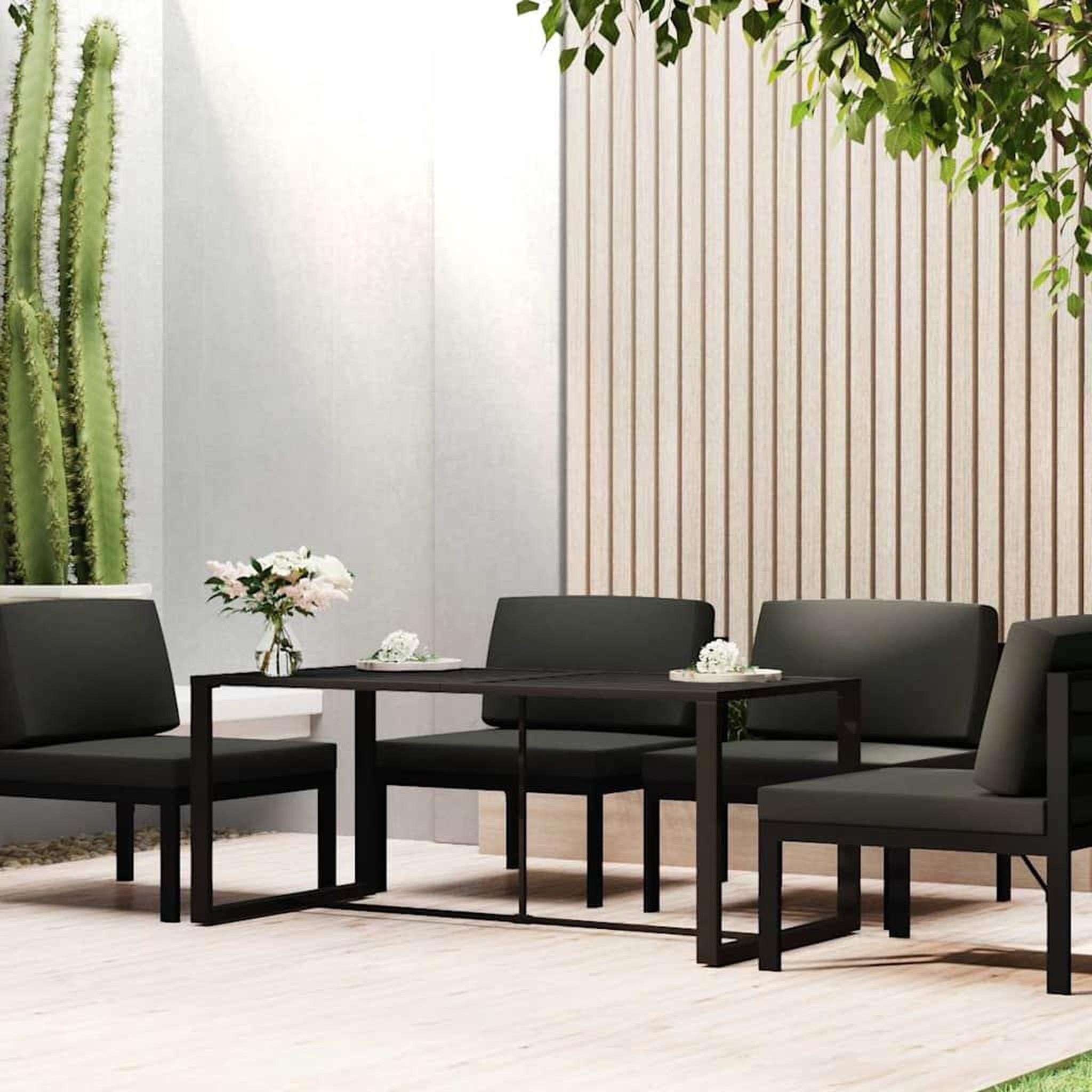Voir la diapositive 2 : VIDAXL Table a dîner d'exterieur Anthracite 120x60x66 cm Aluminium