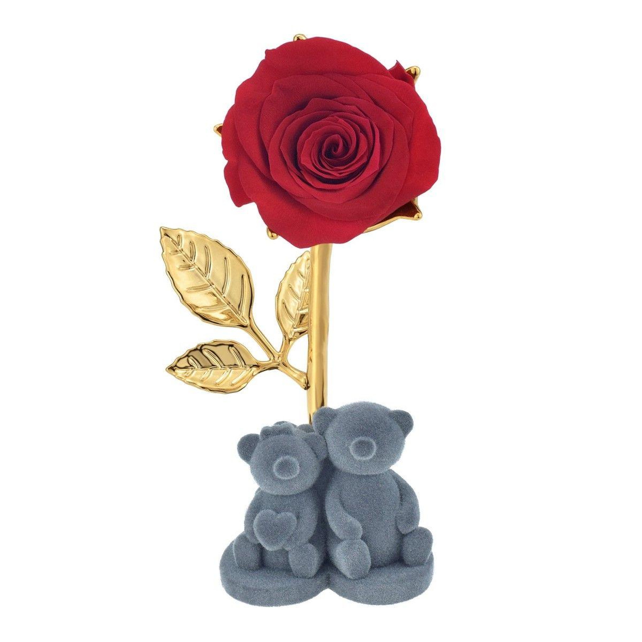 SC CRYSTAL Oursons et rose éternelle rouge