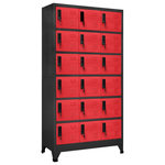 VIDAXL Armoire a casiers Anthracite et rouge 90x40x180 cm Acier