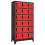 Voir la diapositive 1 : VIDAXL Armoire a casiers Anthracite et rouge 90x40x180 cm Acier