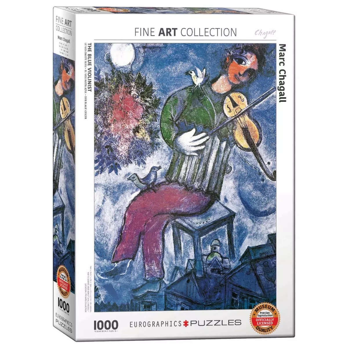 Eurographics Puzzle 1000 pièces : Le violoniste bleu, Marc Chagall