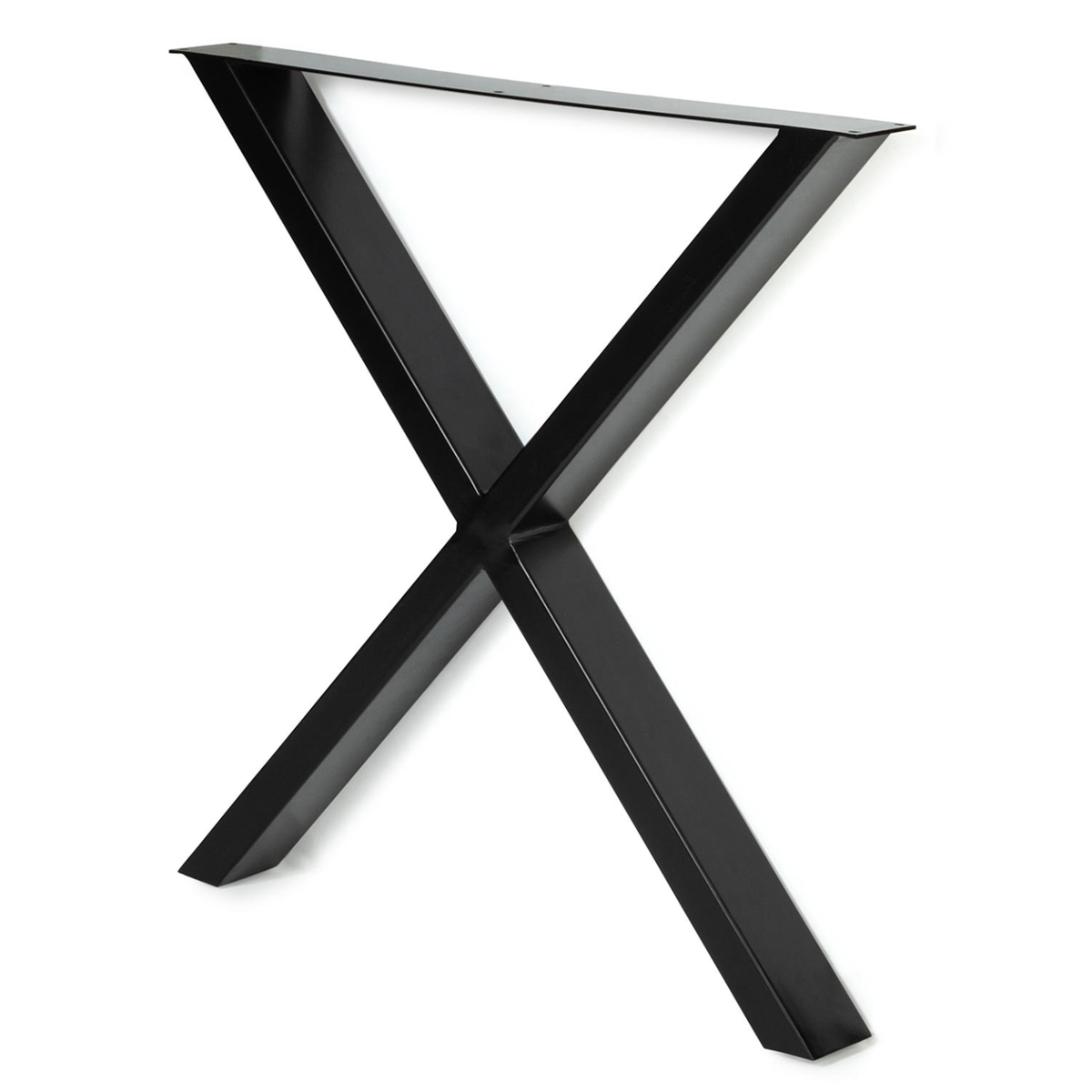 ID MARKET Lot de 2 pieds de table forme X 72x73 cm noir design industriel