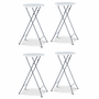 Voir la diapositive 5 : ID MARKET Lot de 4 tables hautes pliantes 105 CM et 4 housses blanches
