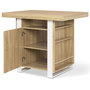 Voir la diapositive 4 : ID MARKET Ilot central PHOENIX 110 cm bois et blanc avec rangements