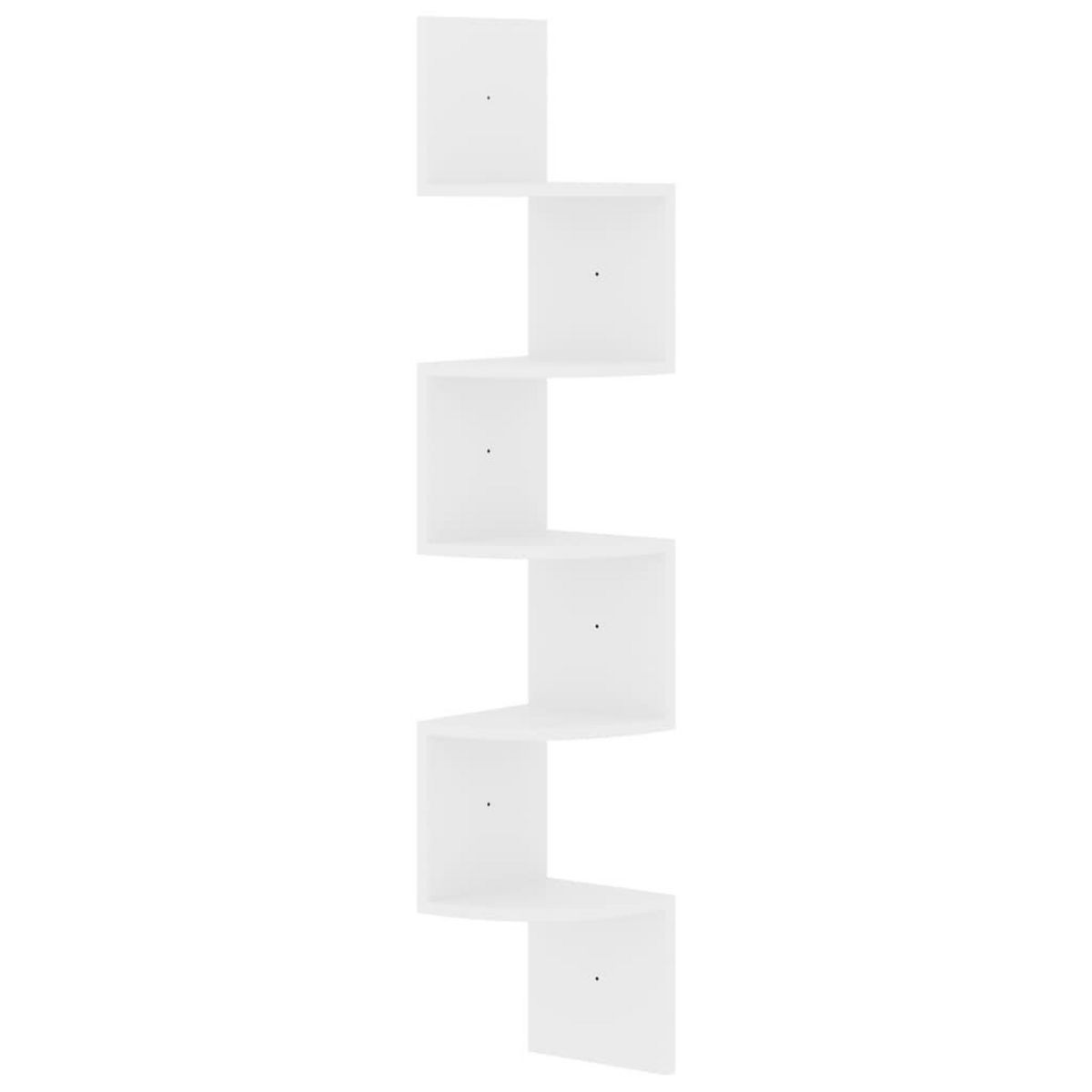 VIDAXL Etagere d'angle murale blanc brillant 19x19x123 cm