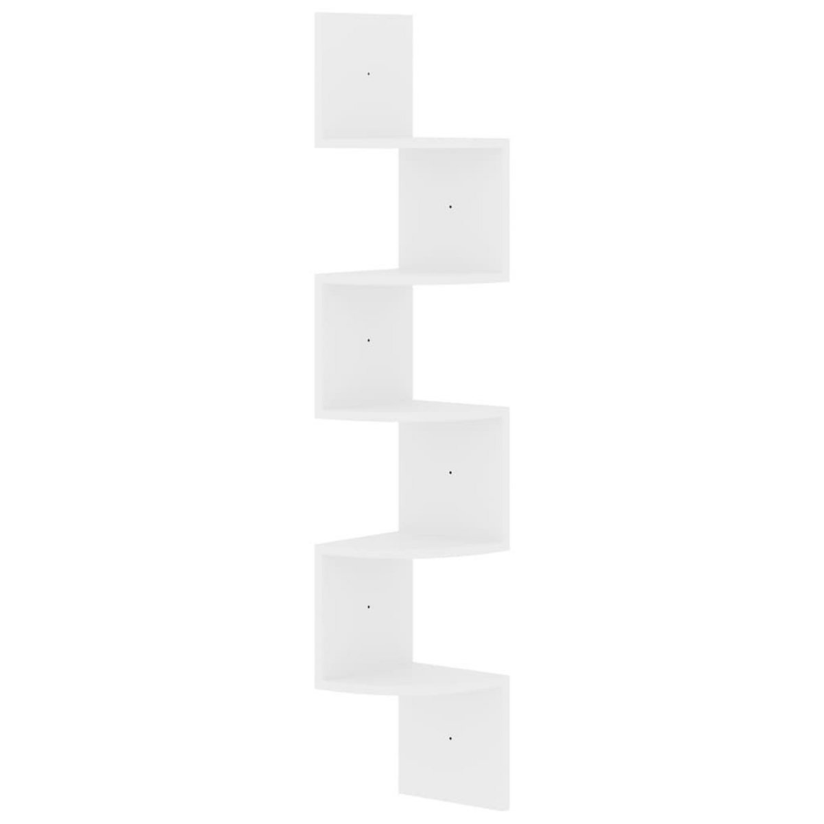 VIDAXL Etagere d'angle murale blanc brillant 19x19x123 cm
