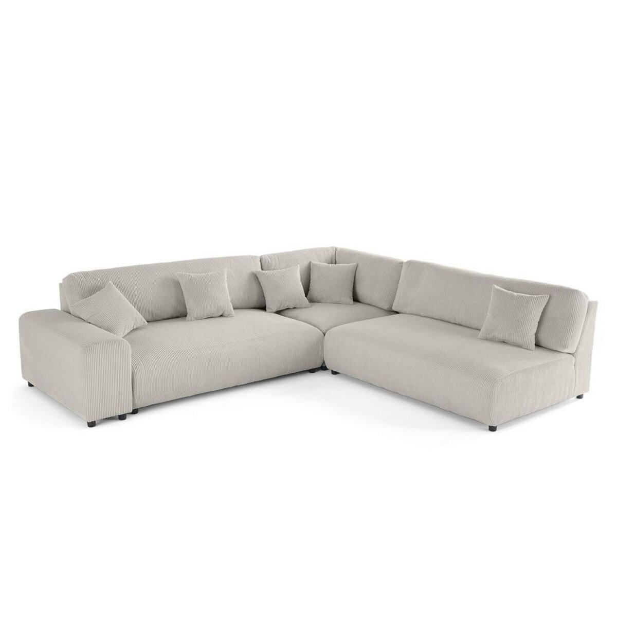 LISA DESIGN Garance - canapé modulable d'angle droit - 6 places - en velours côtelé