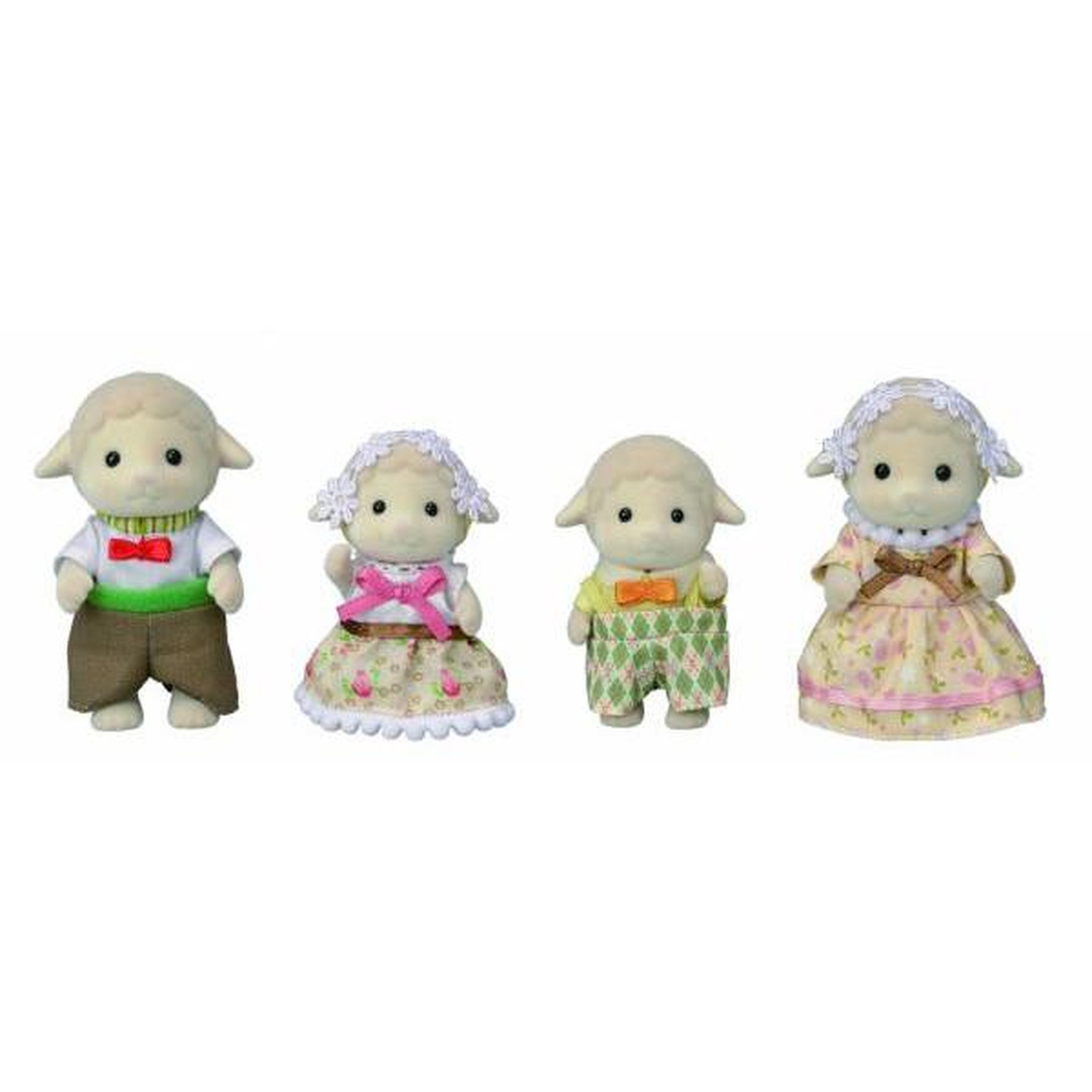 Voir la diapositive 2 : EPOCH SYLVANIAN FAMILIES - Famille mouton - 4 personnages articulés et habillés avec soin