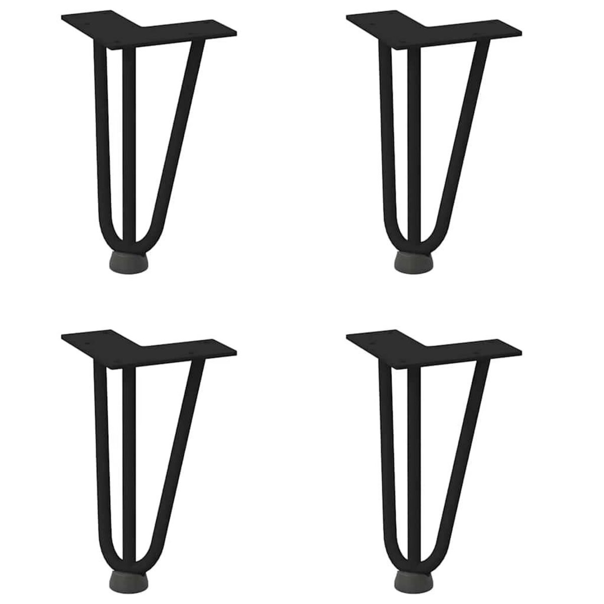 VIDAXL Pieds de table en forme d'epingle a cheveux 4 pcs noir 20 cm