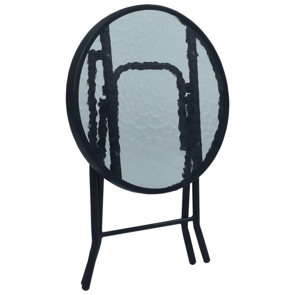 VIDAXL Table de bistro Noir 40x46 cm Acier et verre