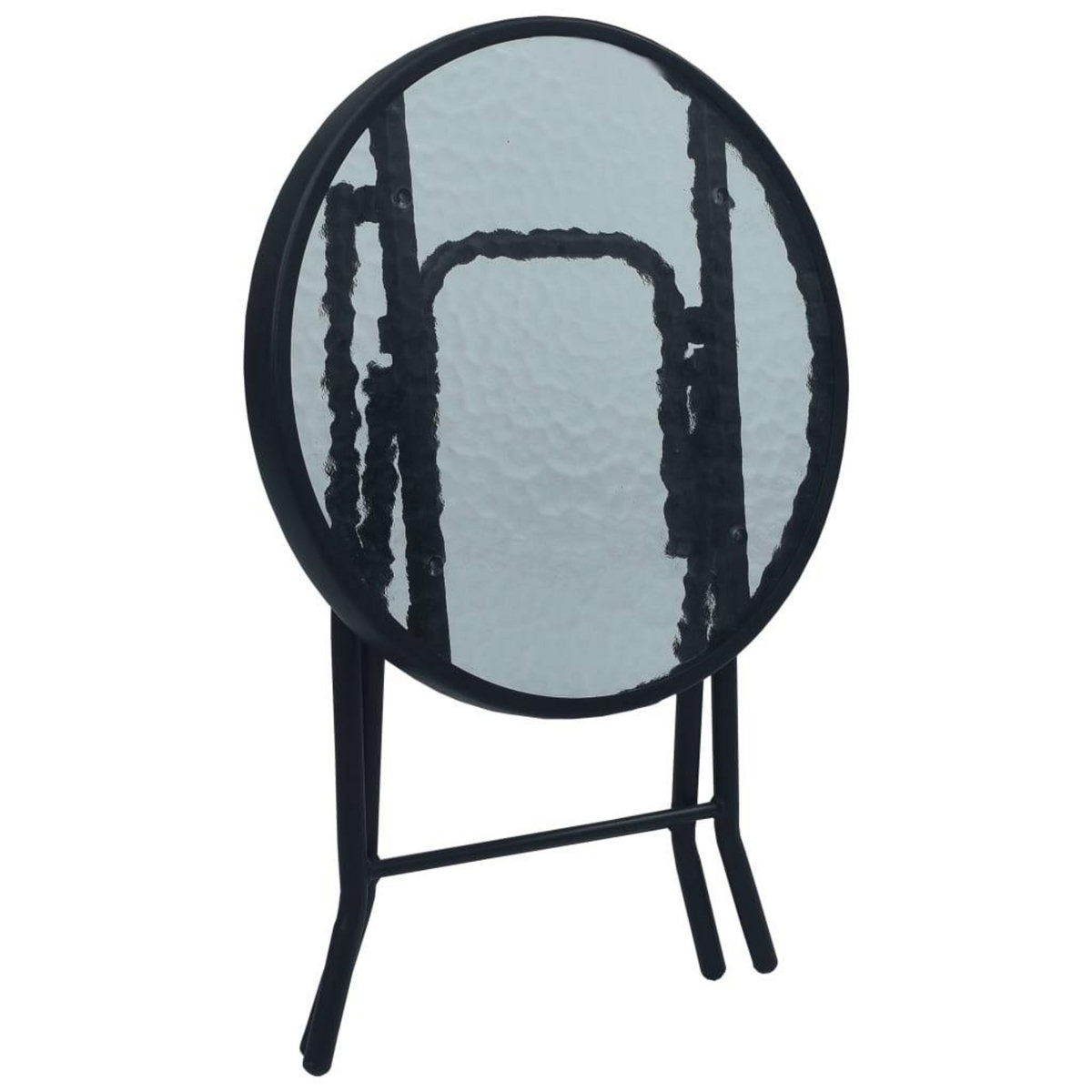 VIDAXL Table de bistro Noir 40x46 cm Acier et verre