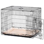 PAWHUT Cage caisse de transport pliante pour chien en métal noir 106 x 71 x 76 cm matelas fourni
