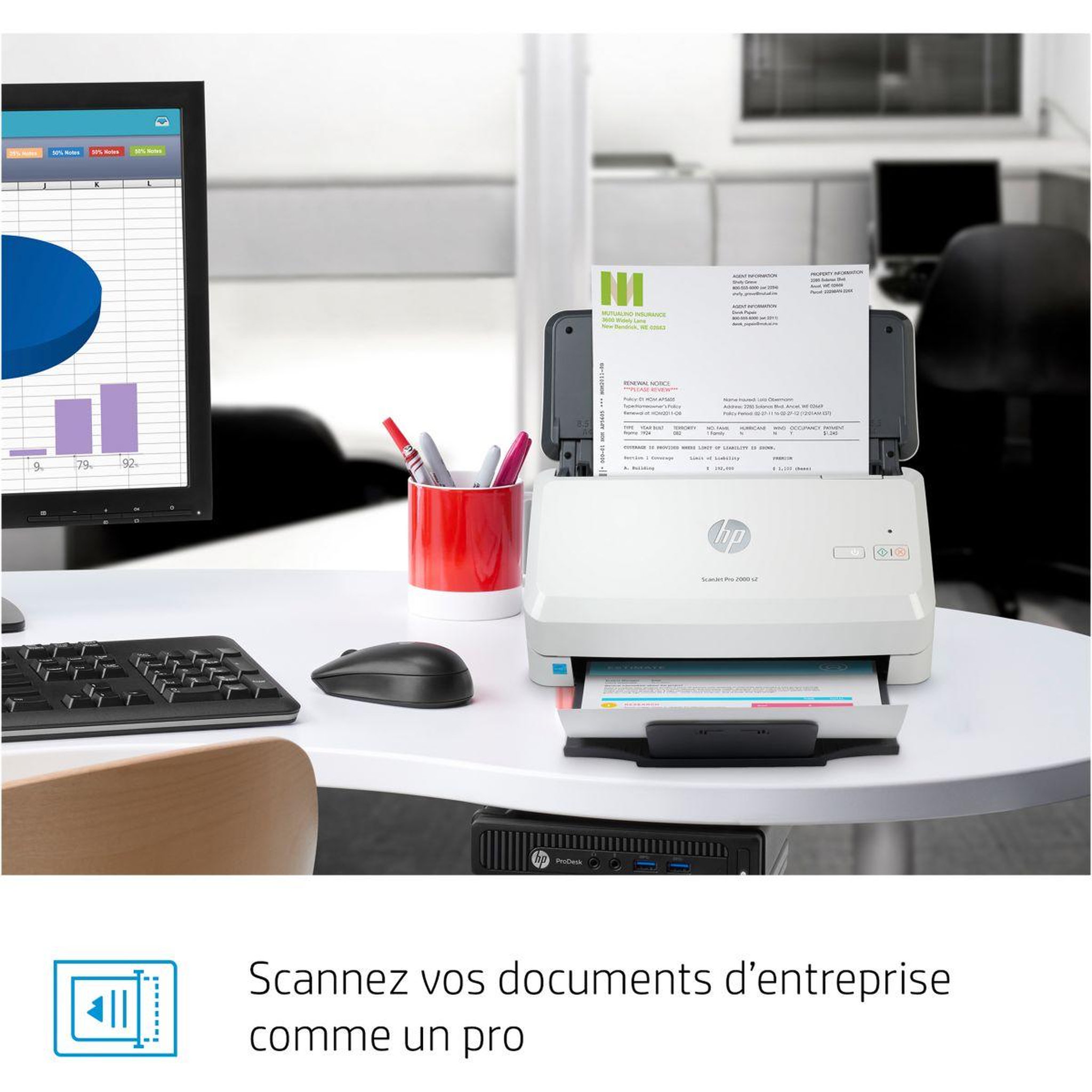 Voir la diapositive 3 : HP Scanner à défilement ScanJet Pro 2000 s2